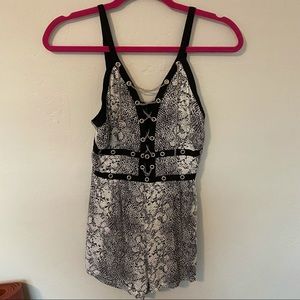 NWOT LF Snakeskin Chain Romper